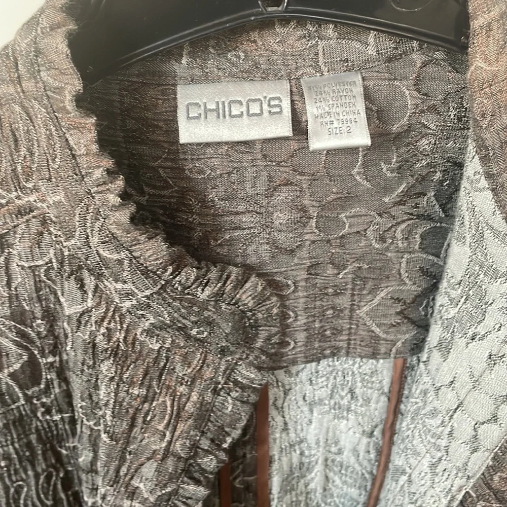 Chicos NWOT tapestry jacket brown size 12 - Picture 3 of 8